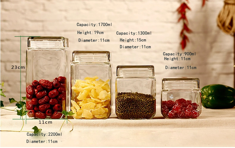 clear glass jars