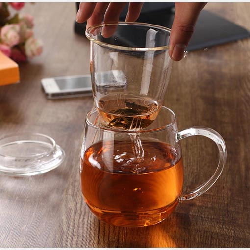 clear tea cup with lids