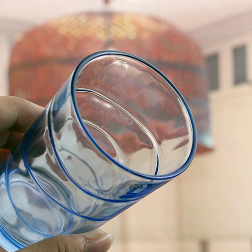 blue drinking glass