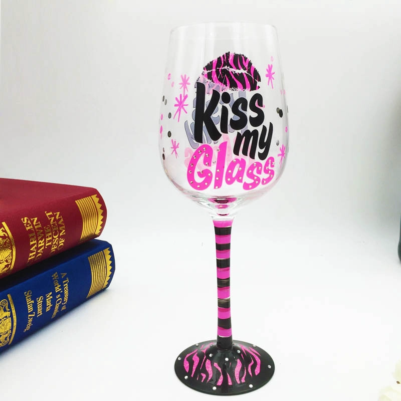 hand painted birthday wine glasses