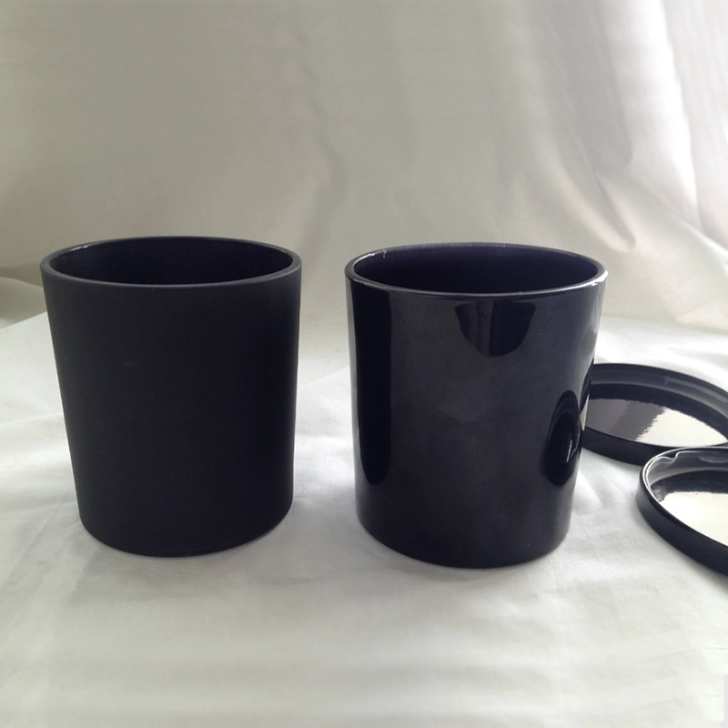 Black Glass Candle Jar