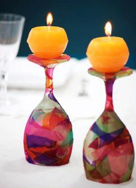 Christmas Wine Glass Candle Holders Ideas