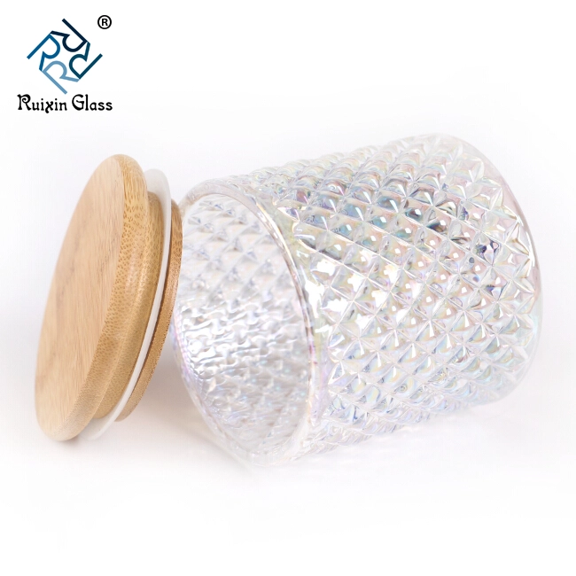 Mercury Glass Candle Jars With Wood Lid