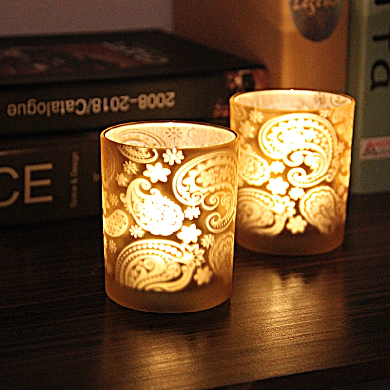 stained glass candle holders
