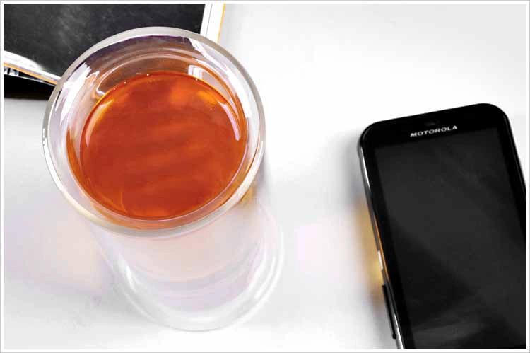 double walled glass mug