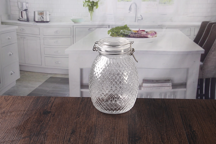 2000ml glass jar with clip lids