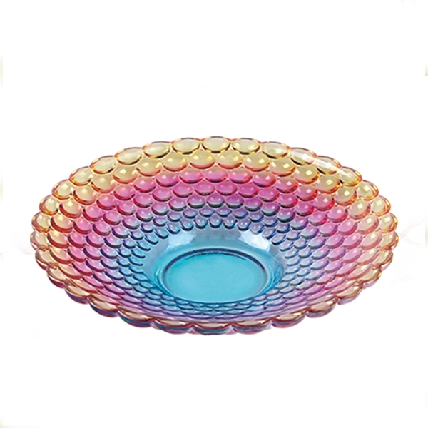colorful glass fruit plate