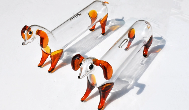 China glass money bank suppliers dog shape glass saving bank wholesaler