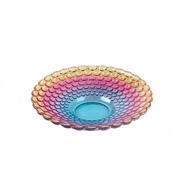 colorful glass fruit plate