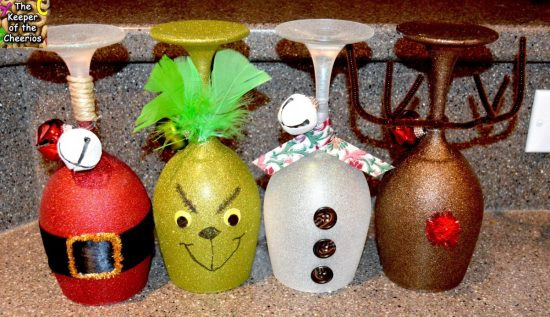 Christmas Wine Glass Candle Holders Ideas
