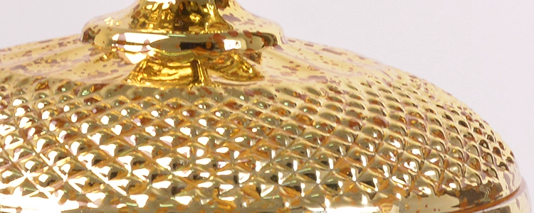 gold plated glass candy bowl