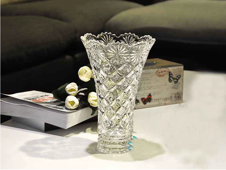 White glass vase