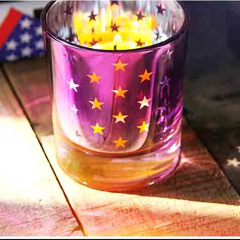 colored glass candlesticks