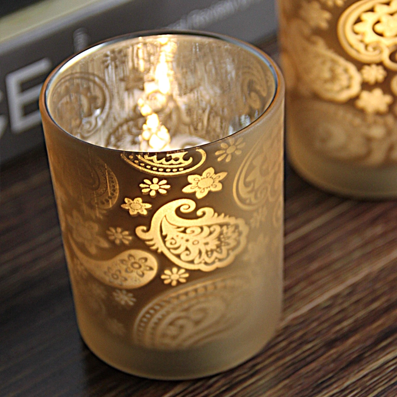 stained glass candle holders