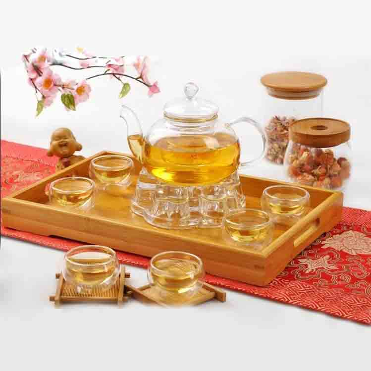 Heat resistant glass teapot