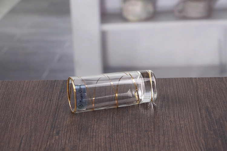 Gold Rim Shot Glass