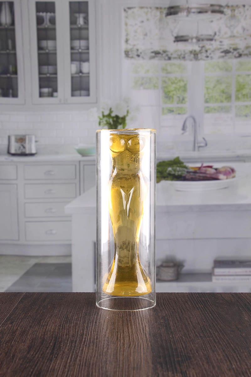 Woman shaped double walled beer mug