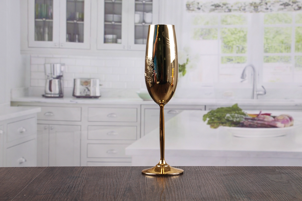 Gold champagne flutes