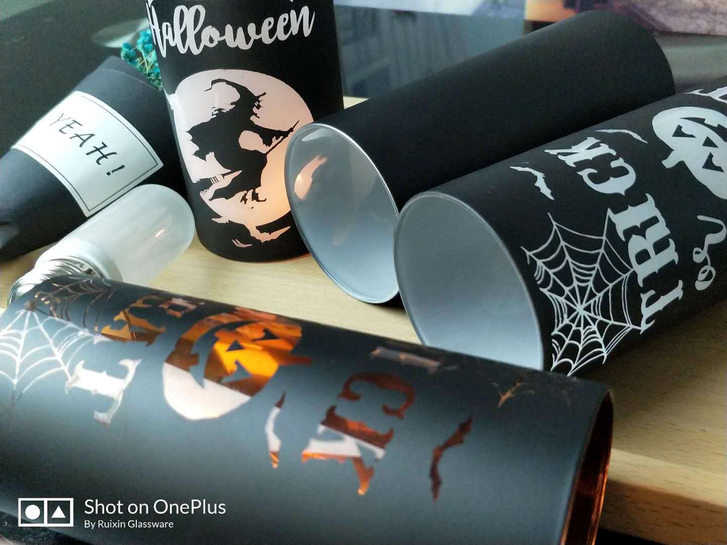 Halloween glass candle holder wholesale, Candle holder for halloween decor