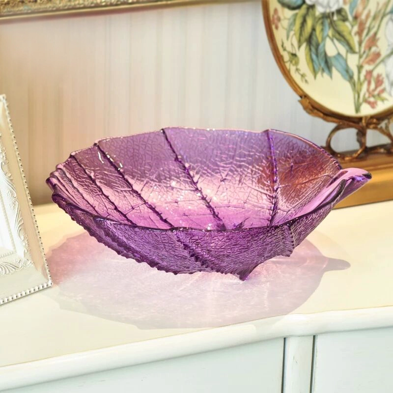 leaf shape glass plate