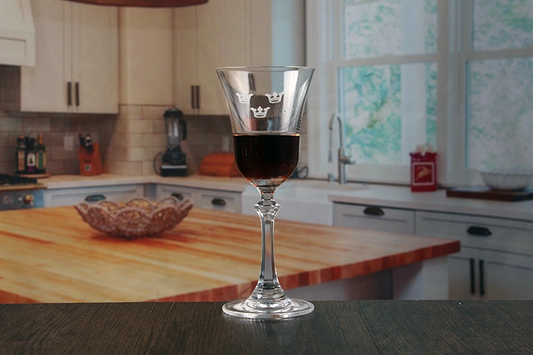 champagne flutes with logo