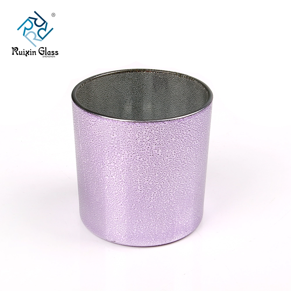 Granule Electroplating Spray 15OZ Purple  Glass Candle Container In Bulk