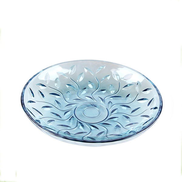 blue glass fruit bowl