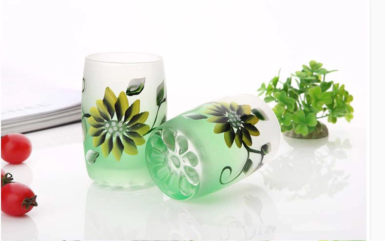 hand painted flower wine glasses