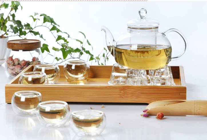 Heat resistant glass teapot