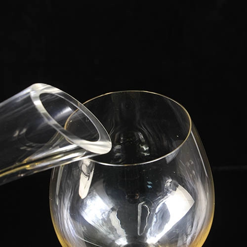 1500 ml eğik alt kurşunsuz kristal cam dekantör delikli