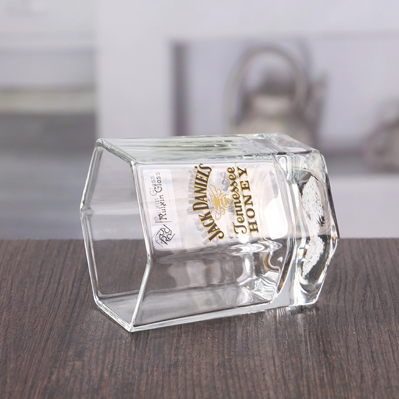 Vasos de whisky fino hexagon 150ML insignia de la etiqueta modificada para requisitos particulares