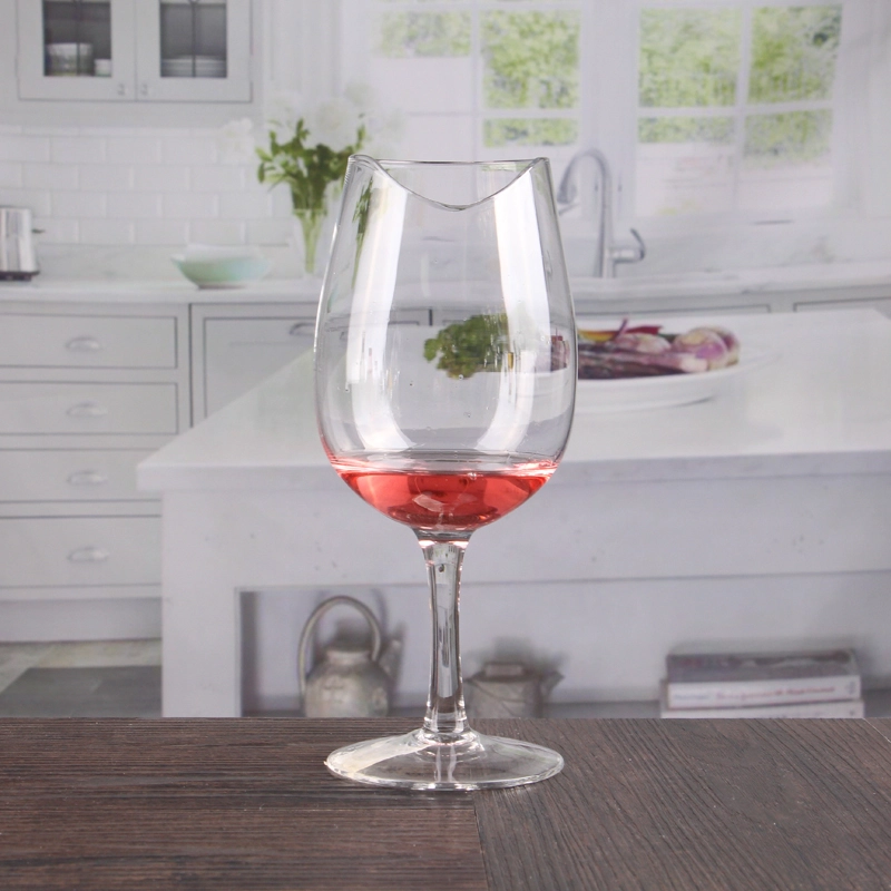 16oz entalhe incomum vinho óculos com haste curta atacado