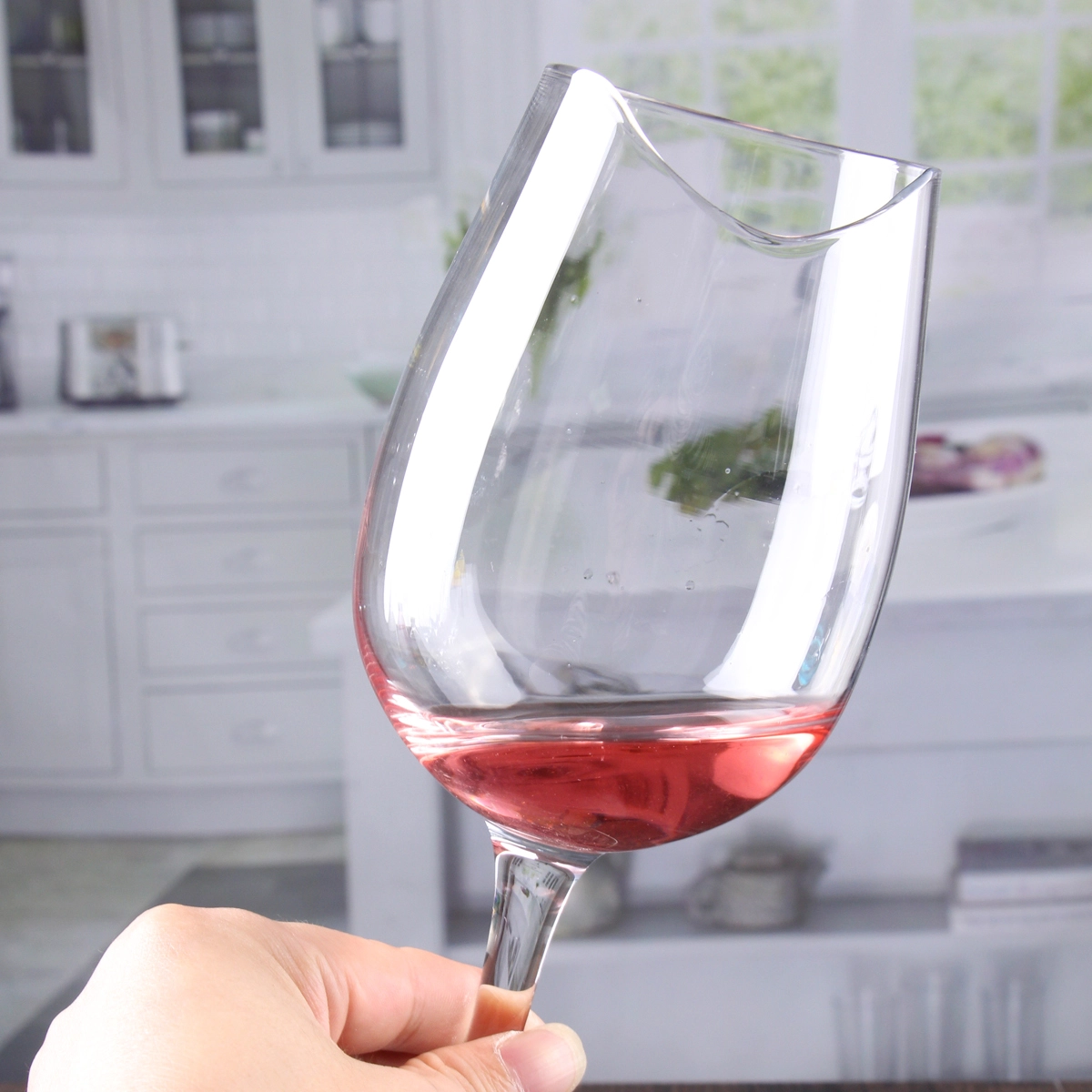 16oz entalhe incomum vinho óculos com haste curta atacado