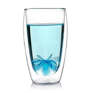 300ML مزدوج الجدار الزجاجي أكواب الشاي المصنع