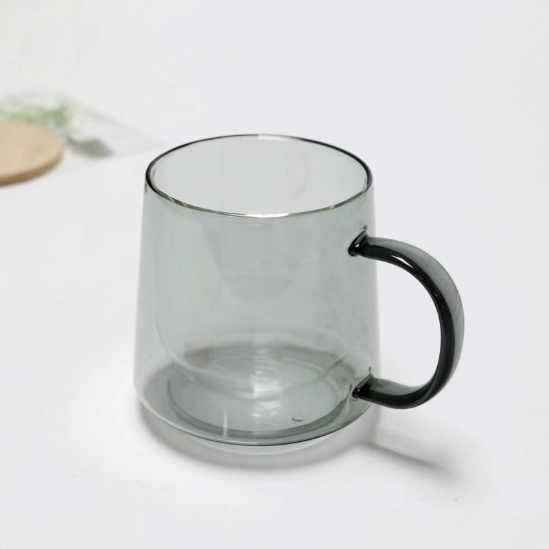 360ml Colorful Double Wall Glass Mug Coffee Cups Wholesale High Borosilicate 12oz Double Wall Glass Cup