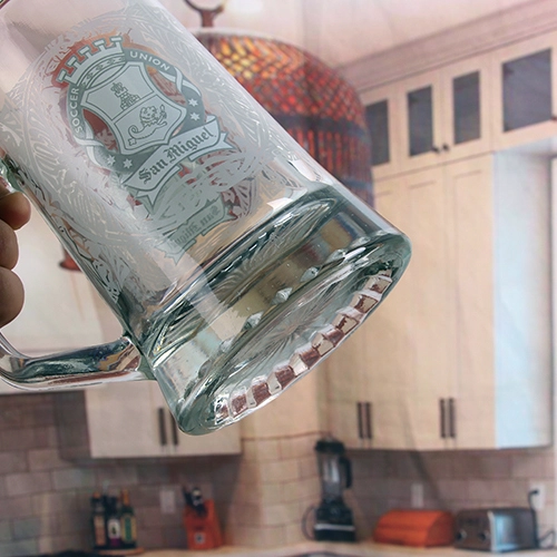 450ml personalized beer glasses with handle and metal lids supplier