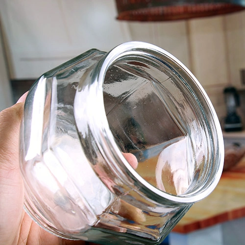 460ml vasetti di stoccaggio in vetro a otto gradi con coperchi di vetro sigillati