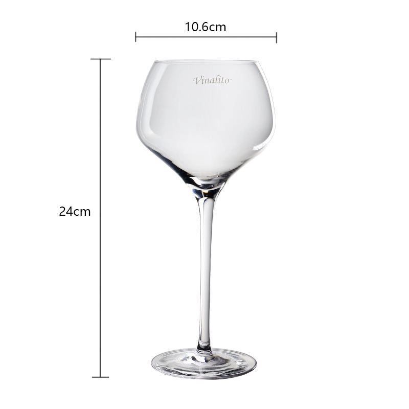 505ml broad bowl burgundy red wine glass with long stem