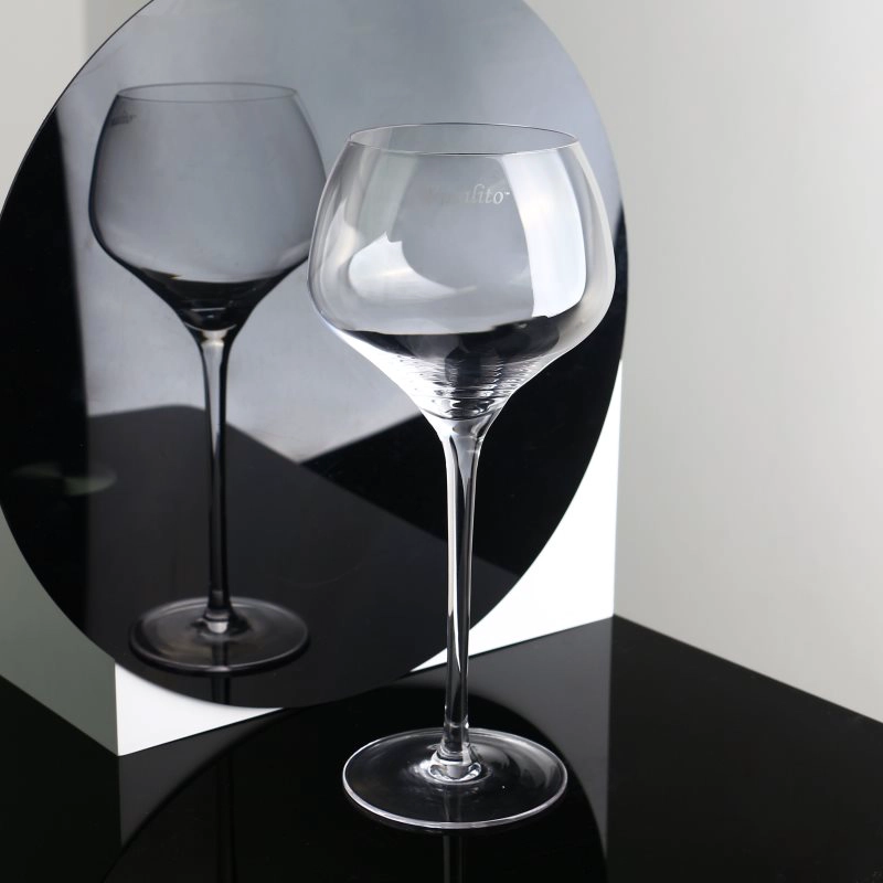 505ml broad bowl burgundy red wine glass with long stem