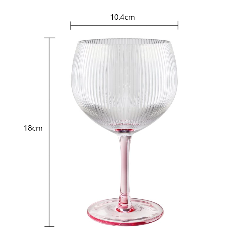 500ml luxury Vintage embossed retro ribbed colored stem gin tonic engraved wine glasses goblets cup