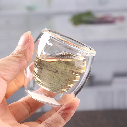 50ML baratos isolados resistentes ao calor dupla paredes copo de chá de vidro