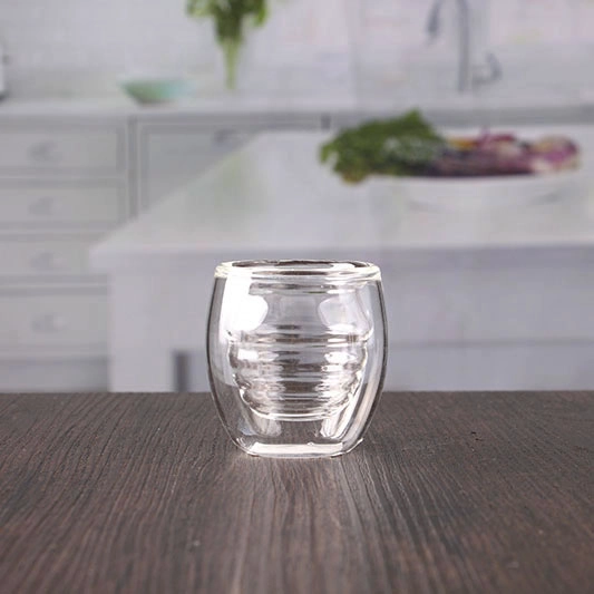 50ML baratos isolados resistentes ao calor dupla paredes copo de chá de vidro