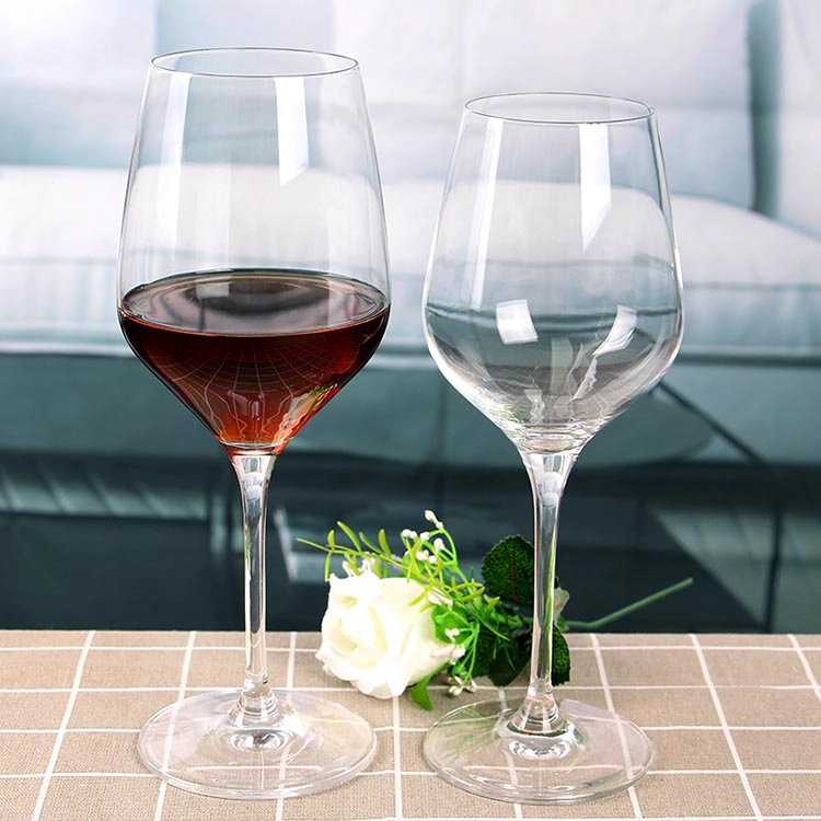 650ml bicchieri di vetro bulk bicchieri di vino lungo stelo bicchieri di vino in linea all'ingrosso