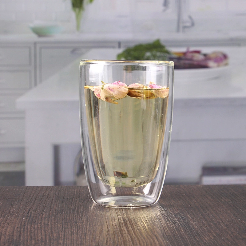 Best 350ml 12oz insulated double walled glass tea tumbler sale