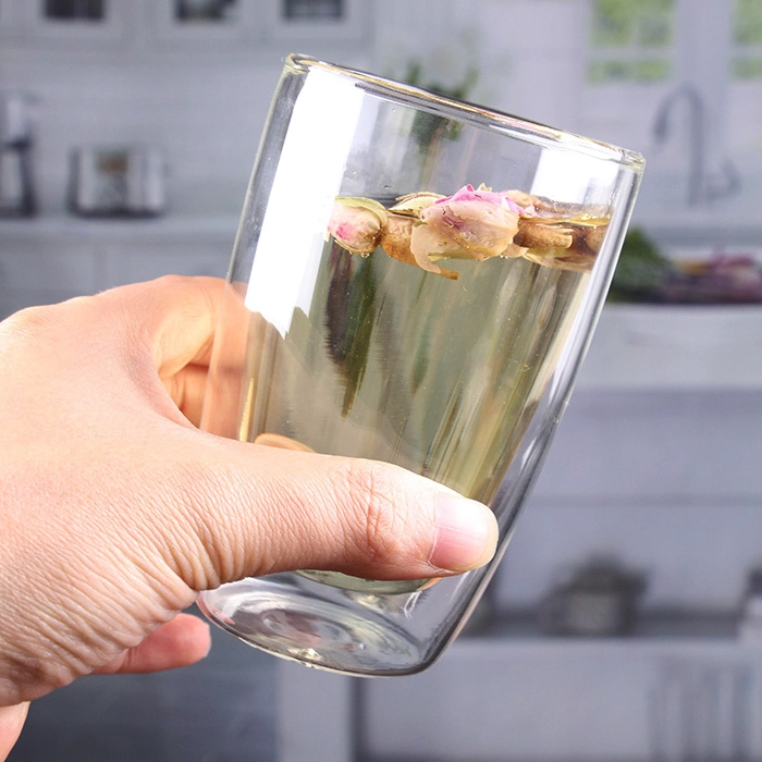 Best 350ml 12oz insulated double walled glass tea tumbler sale