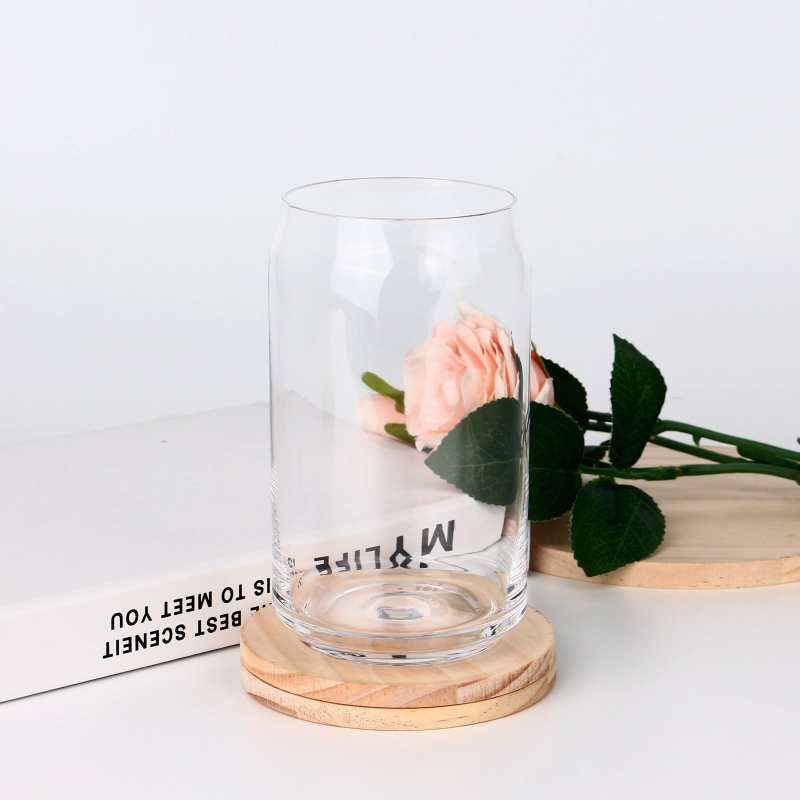 Can Shaped Glass Cup Drinking Glasses Set 16oz Beer Can Glass Tumbler
