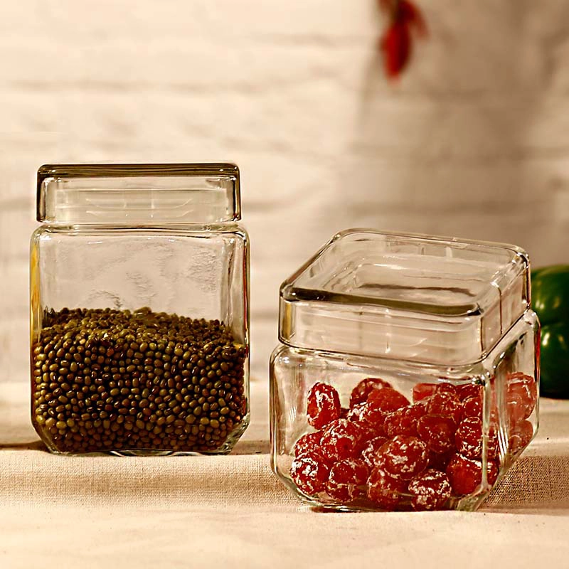الصين 2200ml مربع وعاء زجاجي واضحة للبيع
