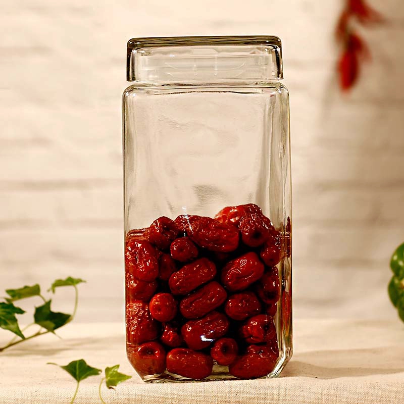 الصين 2200ml مربع وعاء زجاجي واضحة للبيع