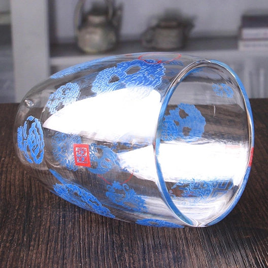 China doble pared calcomanía vidrio tazas de té por mayor