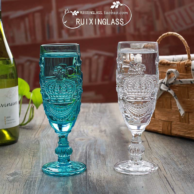 China engravable champagne flutes blue champagne glasses wholesaler